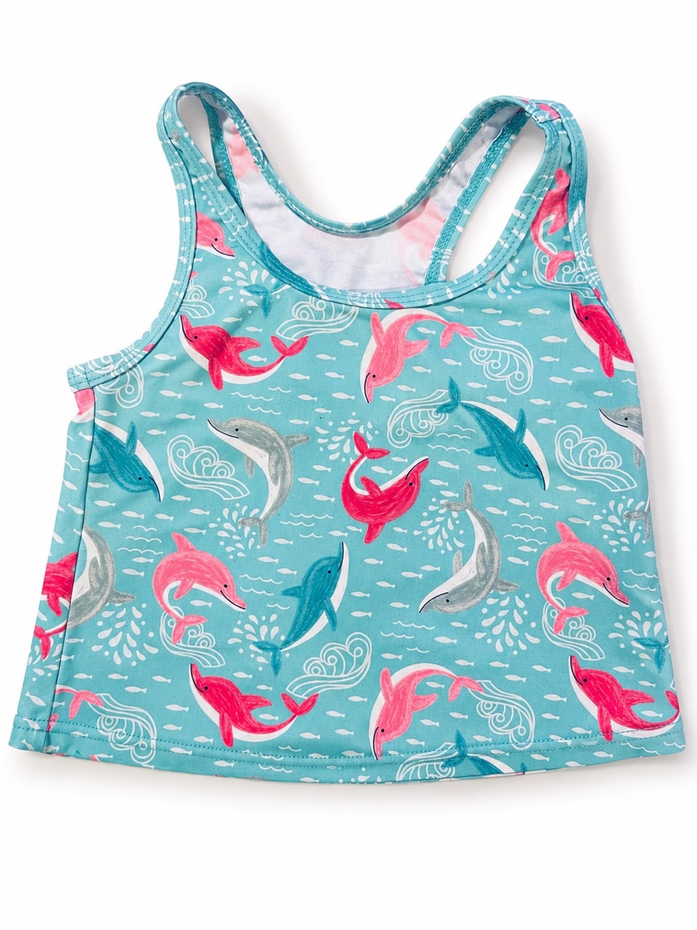 i play. Baby Tank Top in Turquoise with Pink Accents
